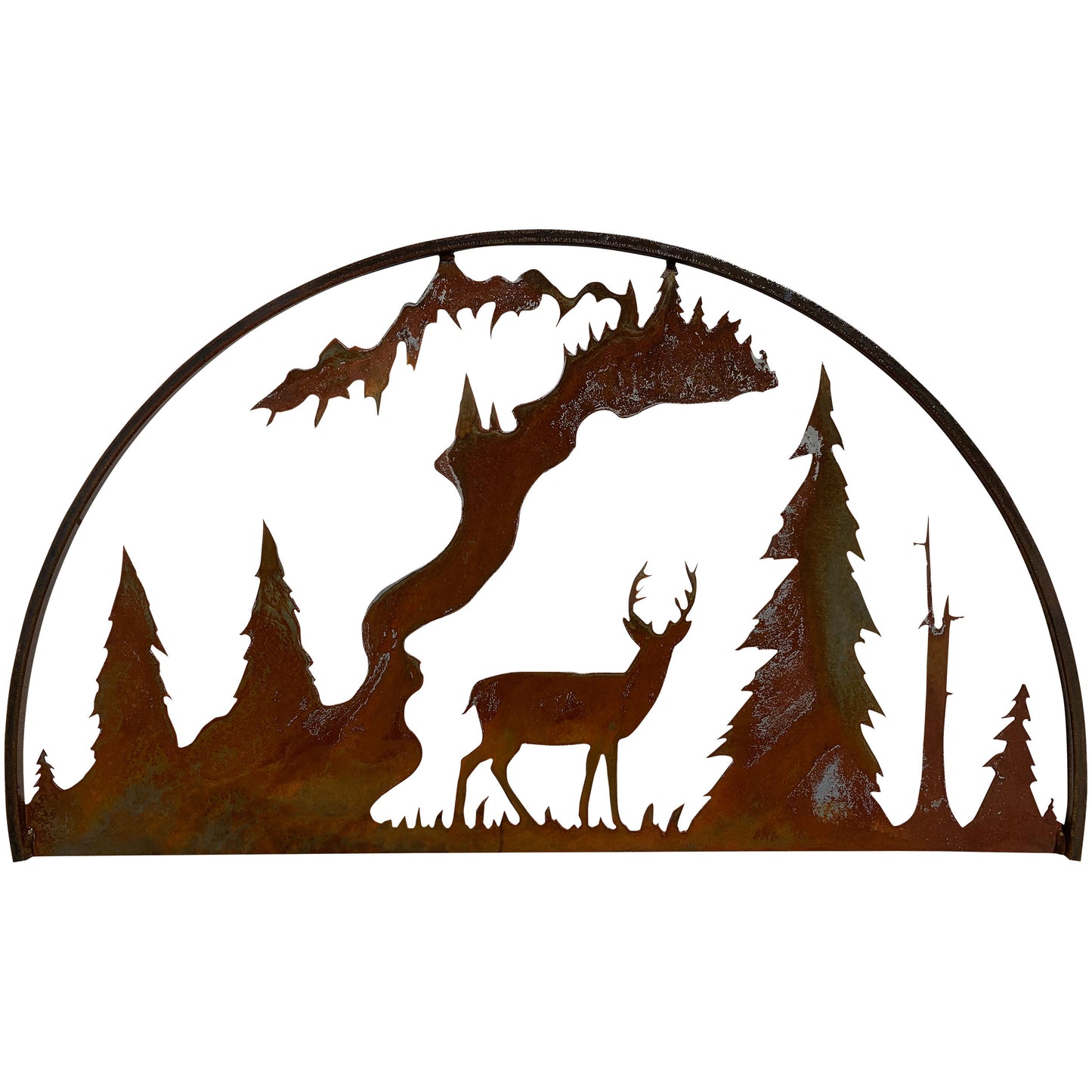 Standing Deer Rustic Hoop Decor - Metal Wal Art Silhouette