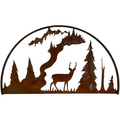 Standing Deer Rustic Hoop Decor - Metal Wal Art Silhouette
