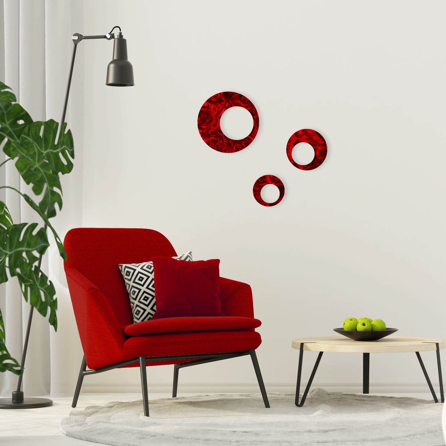 Contemporary Circles Metal Wall Decor - 3 Piece set