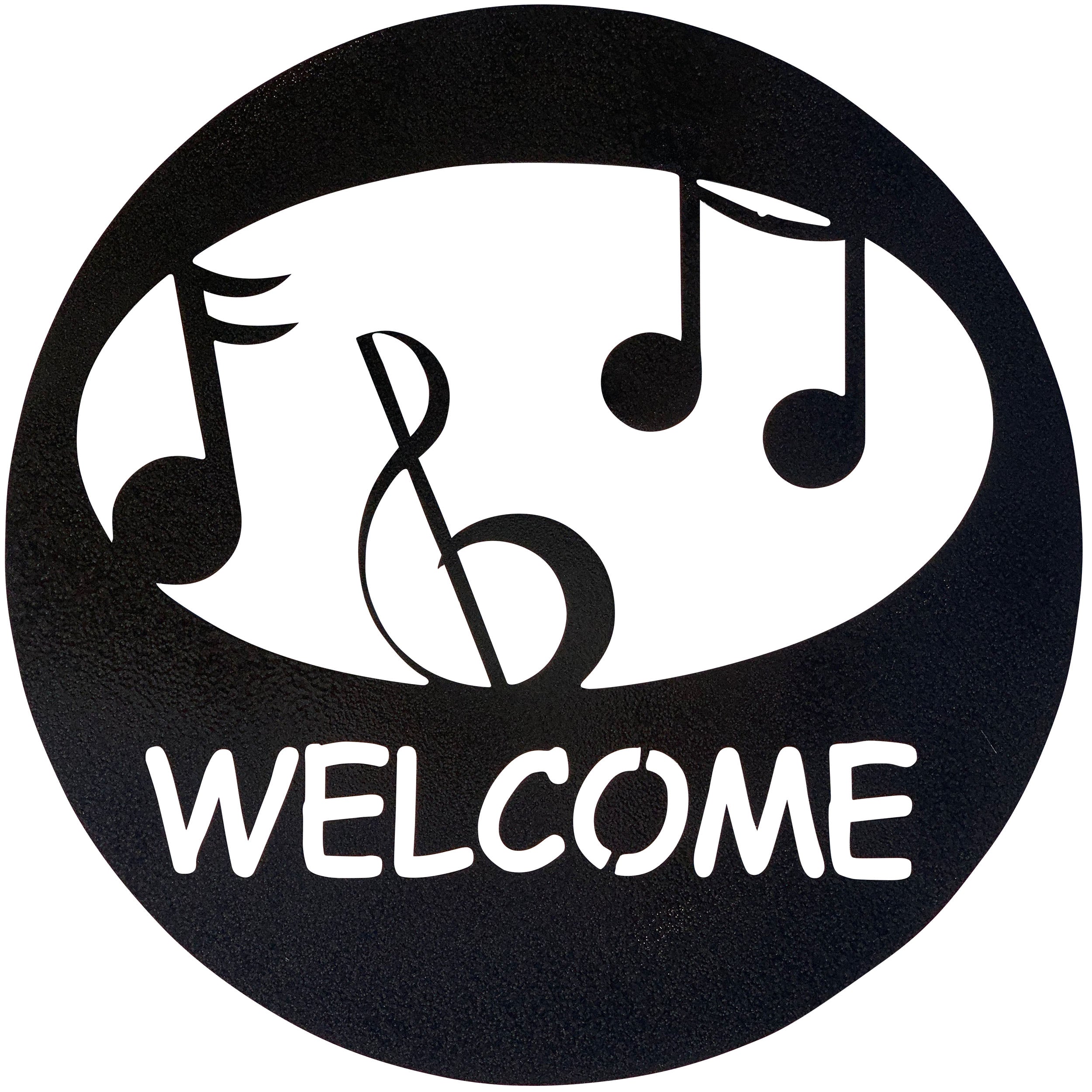 Music Welcome Circle Metal Decor – Seventy Fifty-Five Incorporated