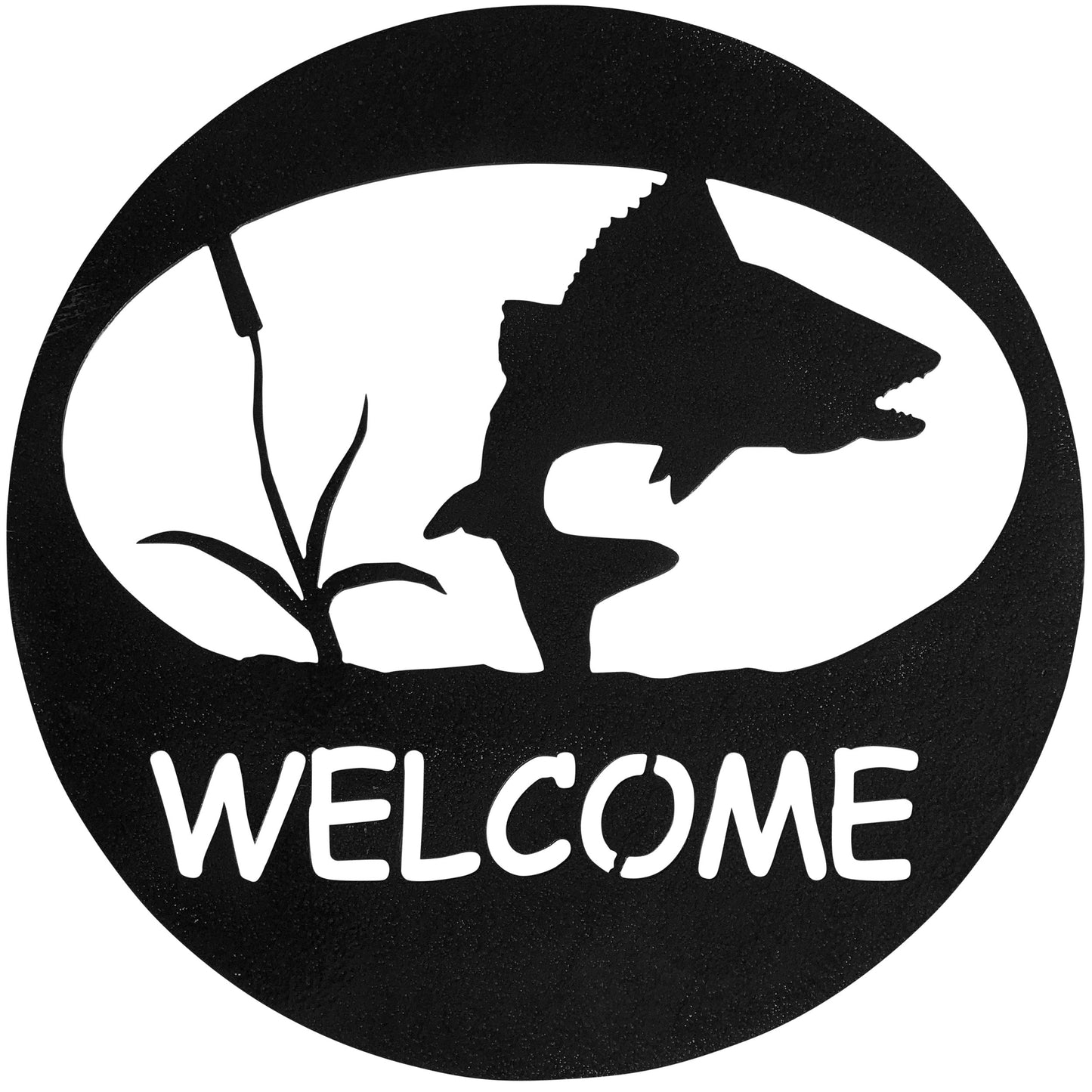 Turning Fish Welcome Sign