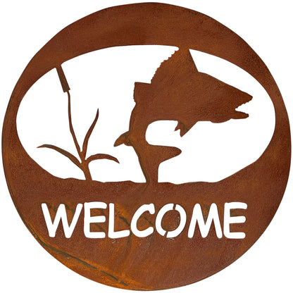 Turning Fish Welcome Sign