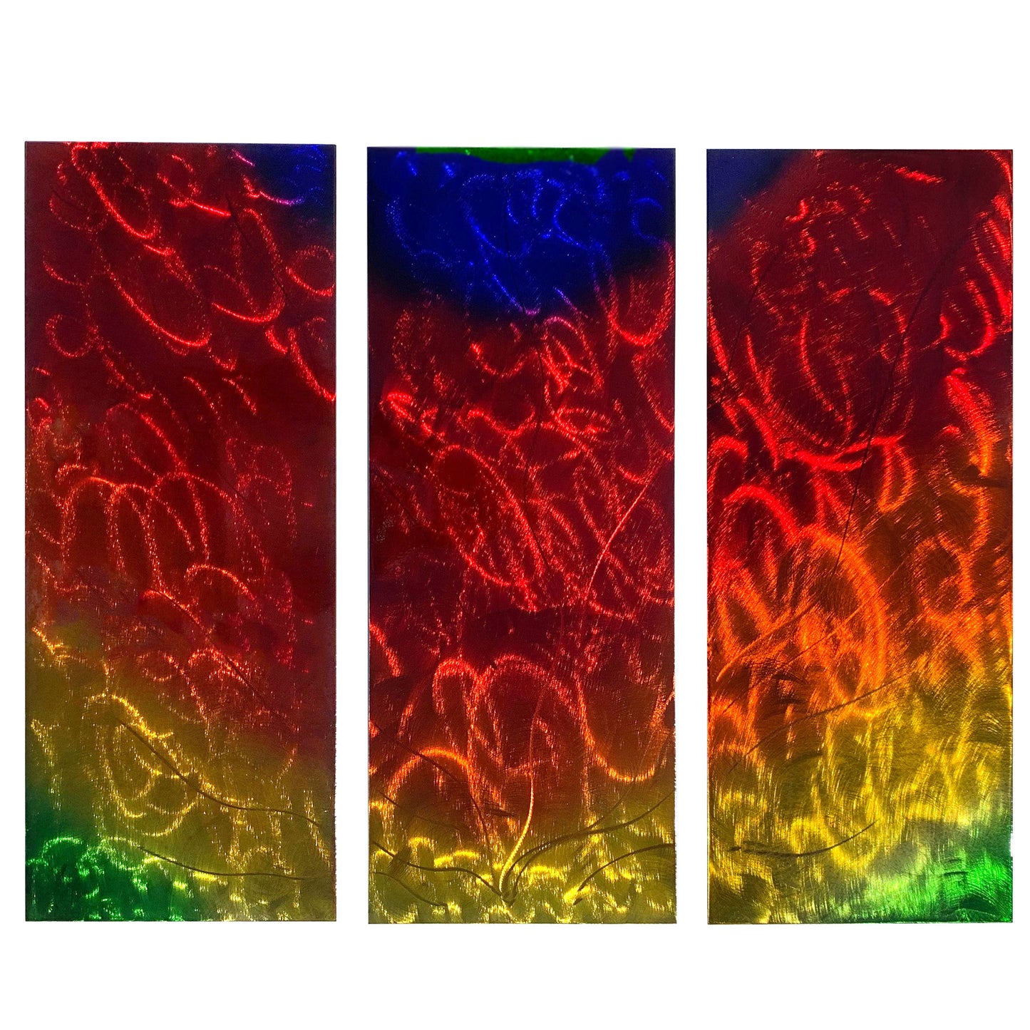 Sunset Burst Triptych Steel Wall Art Panels